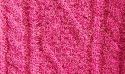 Shop Mini Boden Kid's Chunky Cable Knit Sweater In Shocking Pink Cable