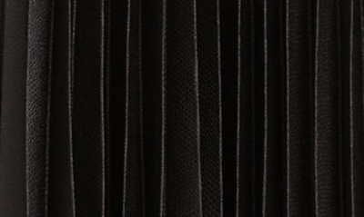Shop ml Monique Lhuillier Pleated Chain Detail Satin A-line Gown In Black
