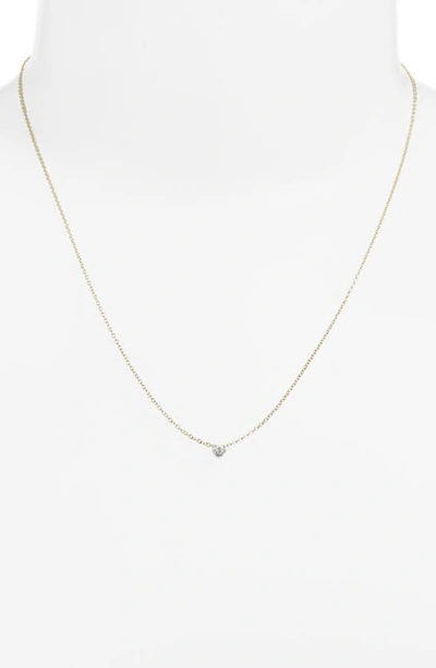 Shop Meira T Diamond Heart Pendant Necklace In Yellow