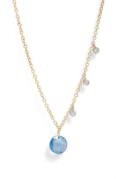Shop Meira T Sapphire & Diamond Necklace In Blue