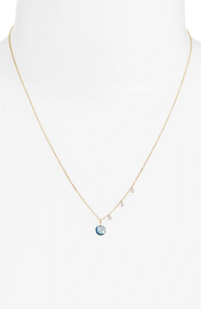 Shop Meira T Sapphire & Diamond Necklace In Blue