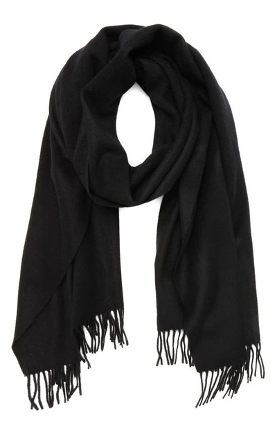& Other Stories Fringe Wool Scarf In Black