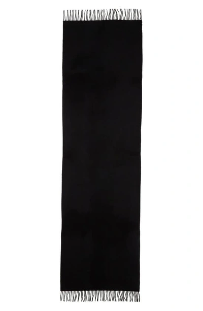 & Other Stories Fringe Wool Scarf In Black