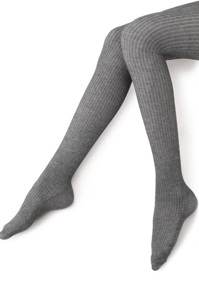 Shop Oroblu Natural Rib Tights In Grey