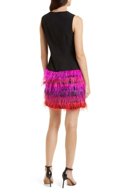 Shop Milly Veronica Feather Minidress In Multi