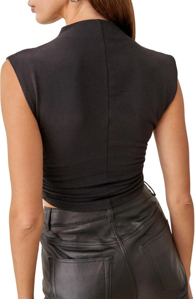 Shop Reformation Lindy Ruched Crop Top In Black