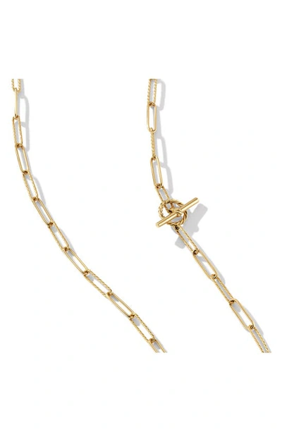 Shop David Yurman Madison Elongated Chain Necklace In 18k Yellow Gold