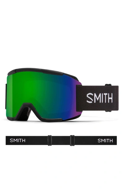 Shop Smith Squad 203mm Chromapop™ Snow Goggles In Black / Chromapop Sun Green