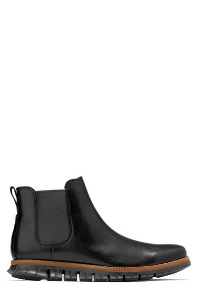 Shop Cole Haan Zerogrand Waterproof Chelsea Boot In Black/ Dark Pavement