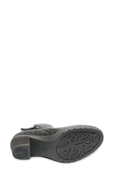 Halsa Footwear Rea Floral Embossed Leather Bootie In Black