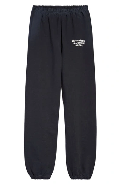 Shop Liberal Youth Ministry Gender Inclusive Cotton Fleece Logo Graphic Sweatpants In Black