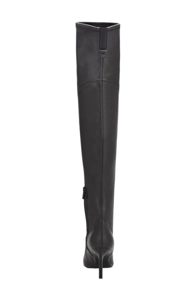 Calvin Klein Sacha Over The Knee Boot In Black Faux Leather | ModeSens