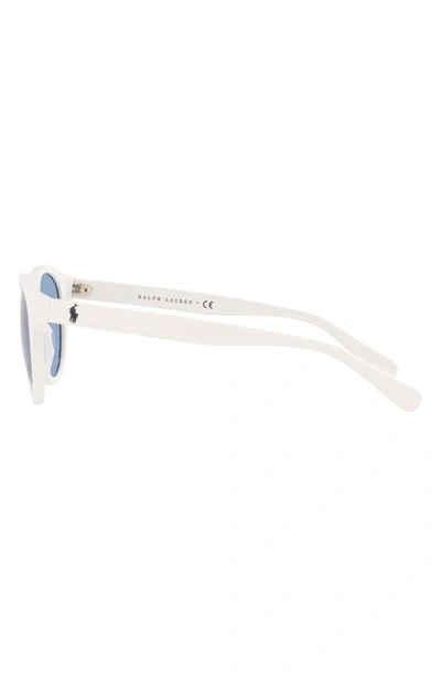 Shop Polo Ralph Lauren 49mm Round Sunglasses In White