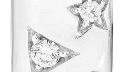 Shop Pomellato Iconica Fancy Diamond Huggie Hoop Earrings In White Diamonds