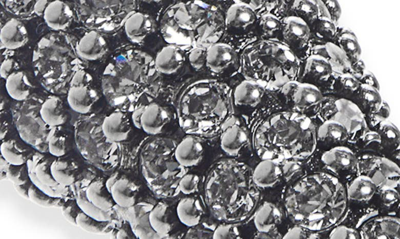 Shop Balenciaga Cagole Crystal Pavé Double Spike Earrings In Ant Silver/ Crystal