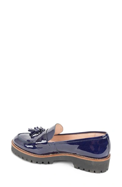 Patricia Green Beckham Tassel Lug Loafer In Navy Patent