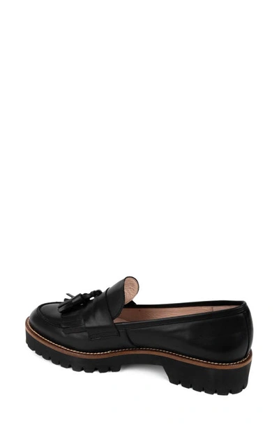 Patricia Green Beckham Tassel Lug Loafer In Black Napa