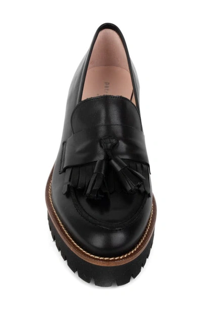 Patricia Green Beckham Tassel Lug Loafer In Black Napa