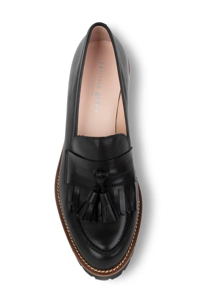 Patricia Green Beckham Tassel Lug Loafer In Black Napa