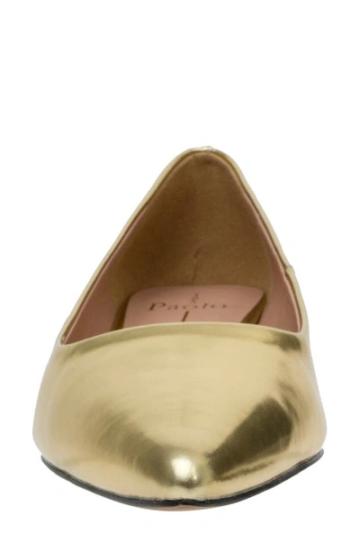 Shop Linea Paolo Banks Patent Kitten Heel Pointed Toe Pump In Gold