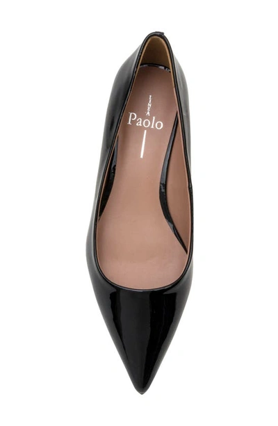 Shop Linea Paolo Banks Patent Kitten Heel Pointed Toe Pump In Black