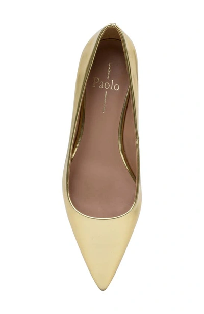Shop Linea Paolo Banks Patent Kitten Heel Pointed Toe Pump In Gold
