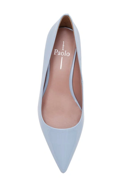 Shop Linea Paolo Banks Patent Kitten Heel Pointed Toe Pump In Pale Blue