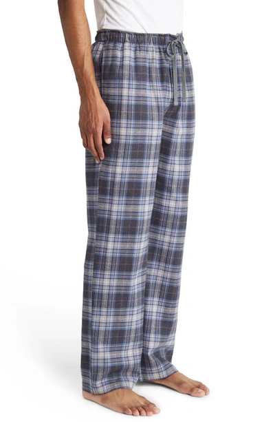 Shop Majestic Homecoming Plaid Cotton Flannel Pajama Pants In Grey/ Blue