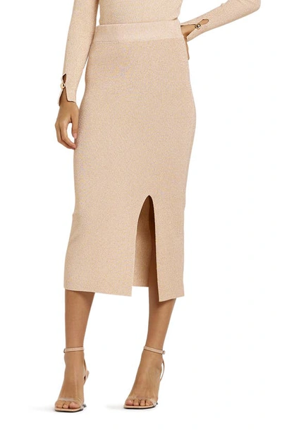 River Island Metallic Midi Skirt In Rose Gold Part Of A Set ModeSens