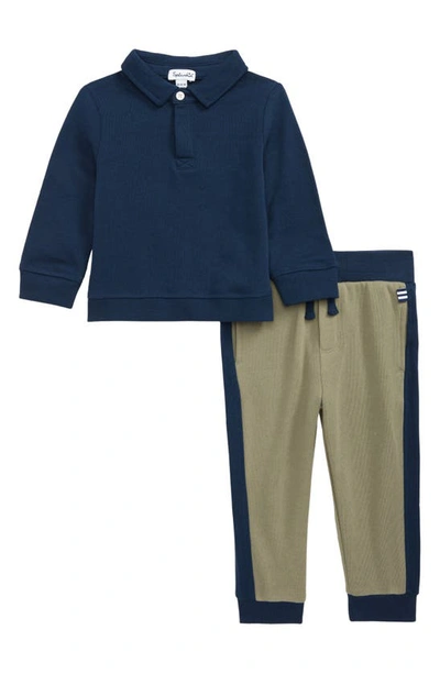 Shop Splendid Marine Layer Long Sleeve Top & Joggers In Dress Blues