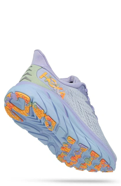 Shop Hoka Clifton 8 Running Shoe In Baby Lavender / Smoke Green