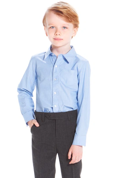 Andy & Evan Boy's Cotton Button-down Shirt In Medium Blue