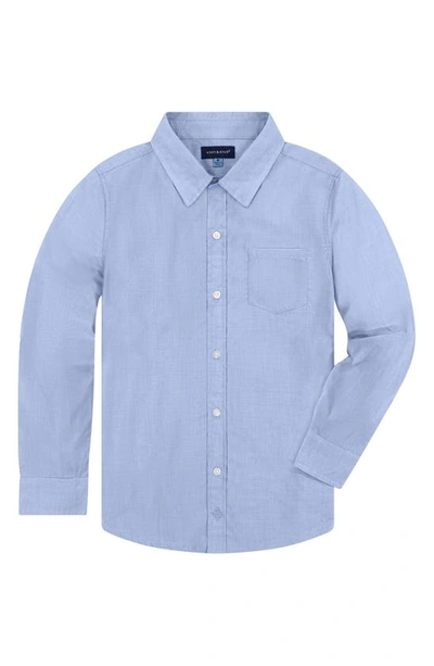 Andy & Evan Boy's Cotton Button-down Shirt In Medium Blue