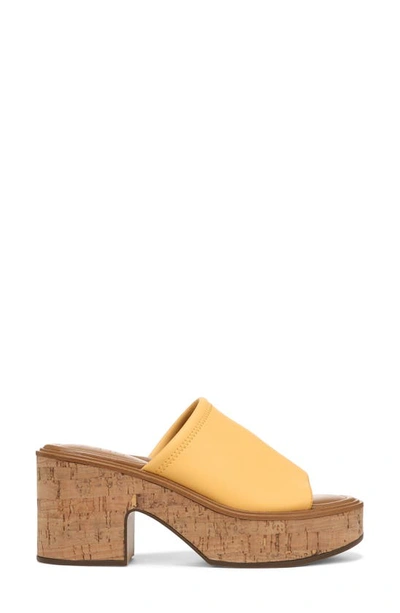 Shop Naturalizer Cassie Platform Slide Sandal In Daffodil Yellow Synthetic