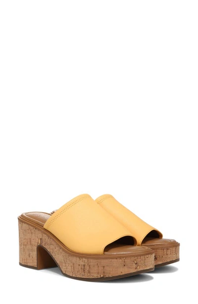 Shop Naturalizer Cassie Platform Slide Sandal In Daffodil Yellow Synthetic