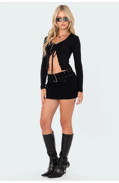Edikted Roux Belted Miniskirt In Black