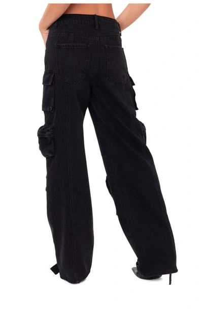 Edikted Oversize Cargo Jeans In Black