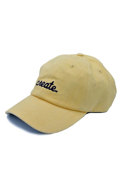 Shop A Life Well Dressed Create Statement Baseball Cap In Mustard/ Navy