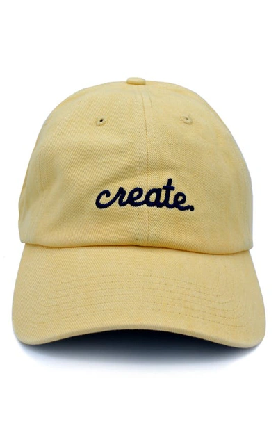 Shop A Life Well Dressed Create Statement Baseball Cap In Mustard/ Navy