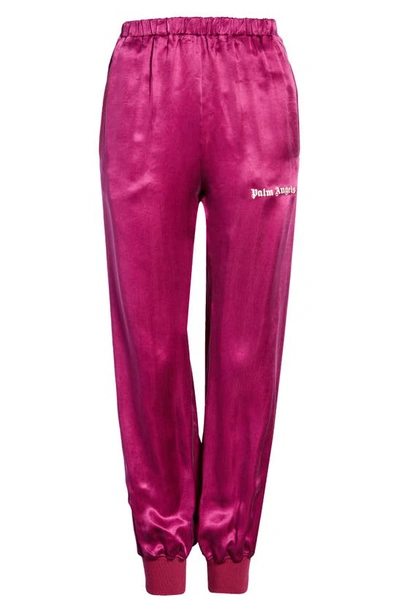 Shop Palm Angels Luxury Track Pants In Burgundy
