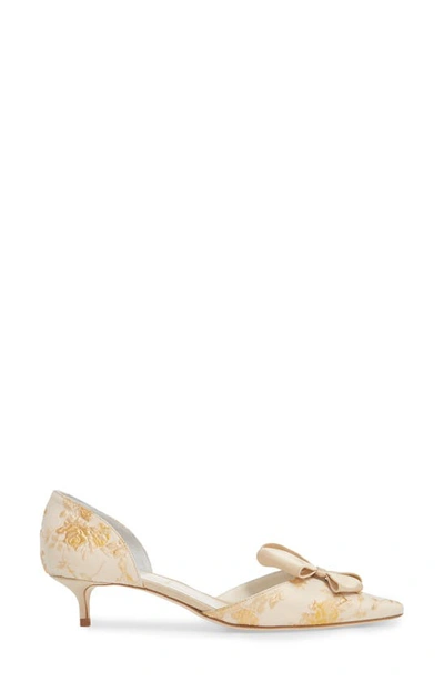 Shop Something Bleu Cliff Bow D'orsay Pump In Gold Romance