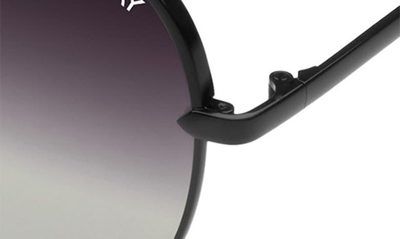 Shop Quay High Key Mini 51mm Polarized Aviator Sunglasses In Black / Fade Polarized