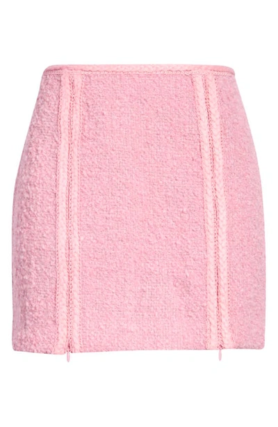 Shop Rotate Birger Christensen Lina Tweed Skirt In Cotton Candy