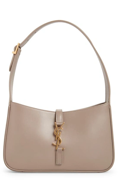 Saint Laurent Le 5 A 7 Ysl Shoulder Bag In Smooth Leather In Greyish Brown