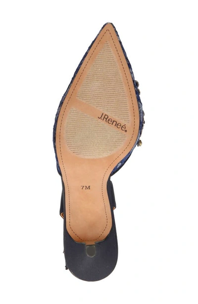 J. Reneé Desdemona Womens Satin Embellished Slingback Heels In Navy