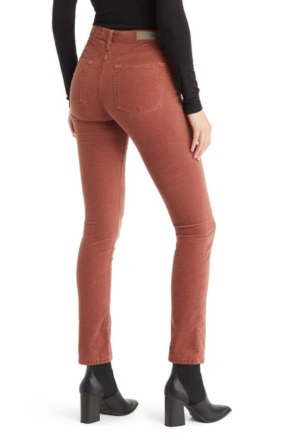 Ag Mari High Waist Slim Ankle Straight Leg Jeans In Dusty Blush