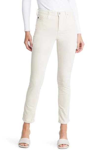 Shop Ag Mari High Waist Slim Ankle Straight Leg Jeans In White Cream