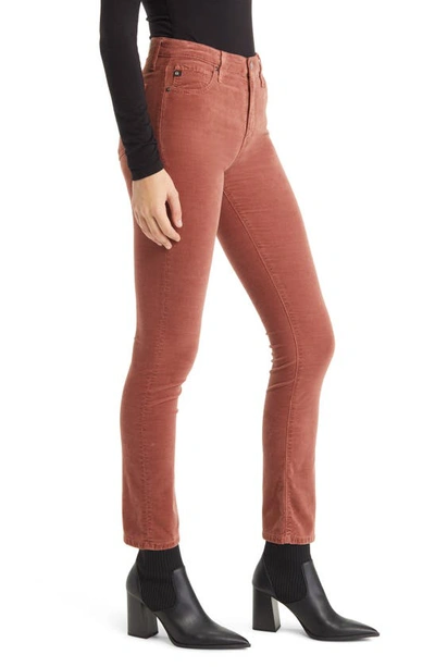 Ag Mari High Waist Slim Ankle Straight Leg Jeans In Dusty Blush