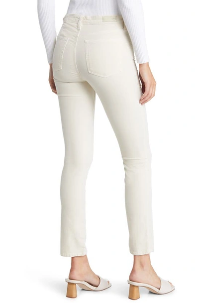 Ag Mari High Waist Slim Ankle Straight Leg Jeans In White Cream
