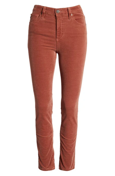 Ag Mari High Waist Slim Ankle Straight Leg Jeans In Dusty Blush